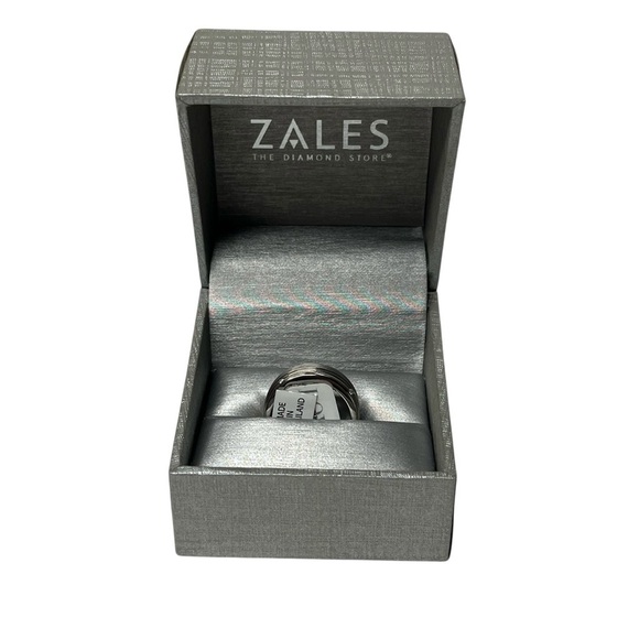 Vera Wang Men's 1/20 CT. T.W. Diamond Four Stone Wedding Band in 14K White Gold - Picture 1 of 14